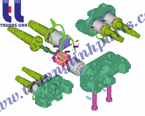 Cấu tạo của bơm thủy lực HPV050 phục vụ sửa chữa máy xúc, sửa chữa máy công trình